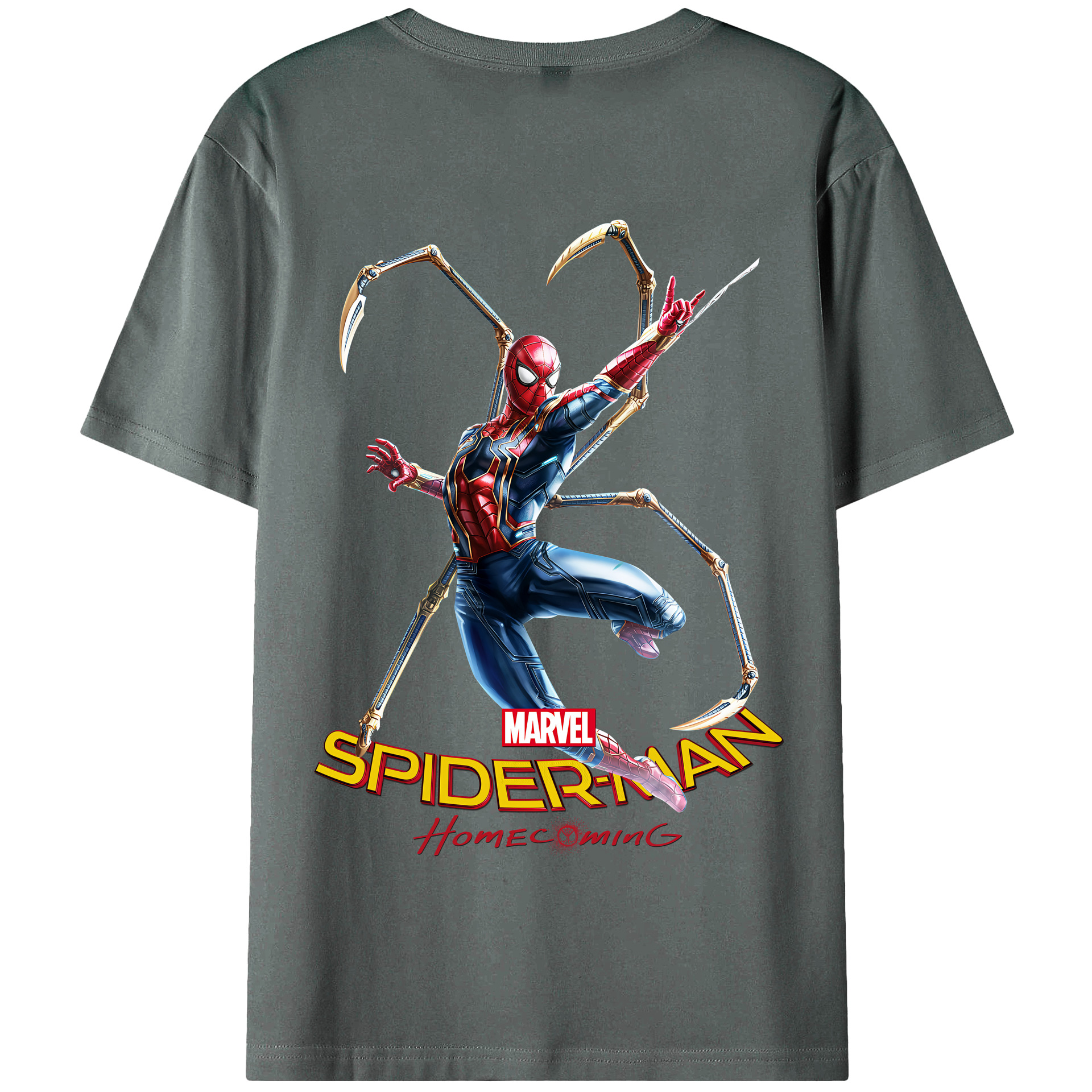 （画像用） Spider Man スパイダーマン 綿100％半袖Tシャツ（背面プリント）